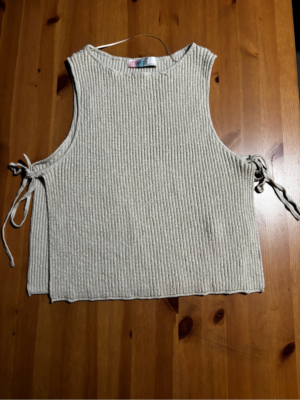 Free People Side-Tie Ribbed Knit Tank - Cream